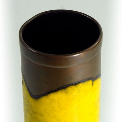 Brutalist Enamel on Copper Vase, 1960s-GIW-1723177