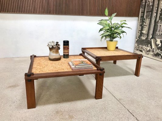 Brutalist Farmer Side Tables with Reversible Tops by Gerd Lange for Bofinger, 1960s, Set of 2-JP-724327