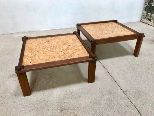 Brutalist Farmer Side Tables with Reversible Tops by Gerd Lange for Bofinger, 1960s, Set of 2-JP-724327