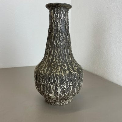 Brutalist Fat Lava Vase in Grey Ceramic attributed to Ilkra, Germany, 1970s-QZ-1706129