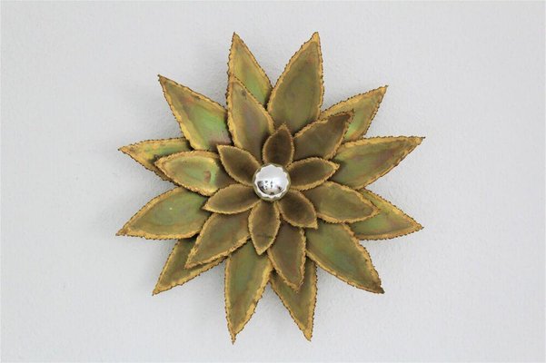 Brutalist Flower Wall Lamp from Maison Jansen-ESB-1376811