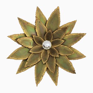 Brutalist Flower Wall Lamp from Maison Jansen-ESB-1376811