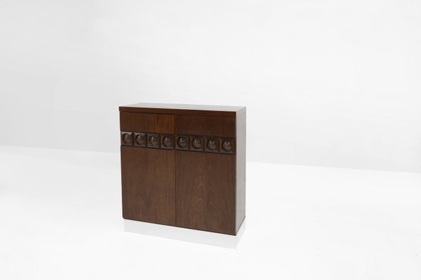 Brutalist Geometrical Seventies Bar Cabinet, Belgium, 1970s-YSY-2022502