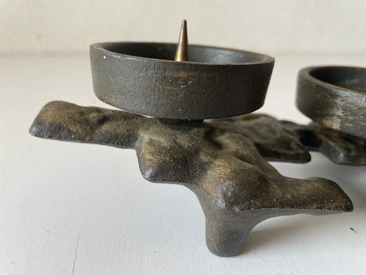 Brutalist German Bronze Candle Holder, 1960s-RDS-1307150