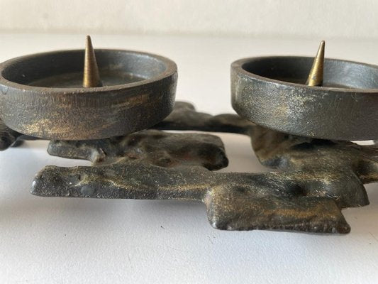 Brutalist German Bronze Candle Holder, 1960s-RDS-1307150