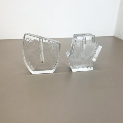 Brutalist German Rock Glass Vases from Peill and Putzler, 1970s, Set of 2-QZ-1161702