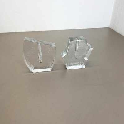 Brutalist German Rock Glass Vases from Peill and Putzler, 1970s, Set of 2-QZ-1161702