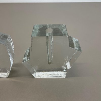 Brutalist German Rock Glass Vases from Peill and Putzler, 1970s, Set of 2-QZ-1161702