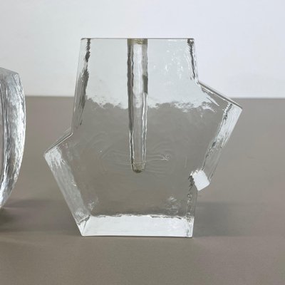 Brutalist German Rock Glass Vases from Peill and Putzler, 1970s, Set of 2-QZ-1161702