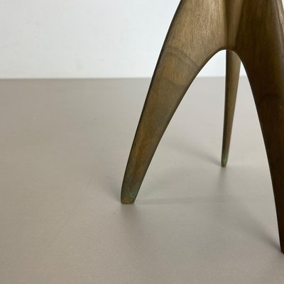 Brutalist German Sculptural Tripod Candleholder in Brass, 1970s-QZ-1251056