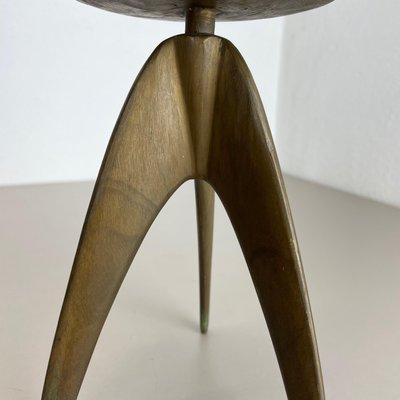 Brutalist German Sculptural Tripod Candleholder in Brass, 1970s-QZ-1251056