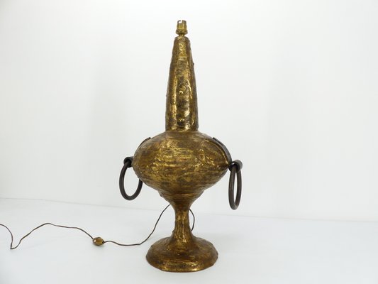 Brutalist Gilded Bronze Lamp by Max Bre 1970s-DQG-2021224