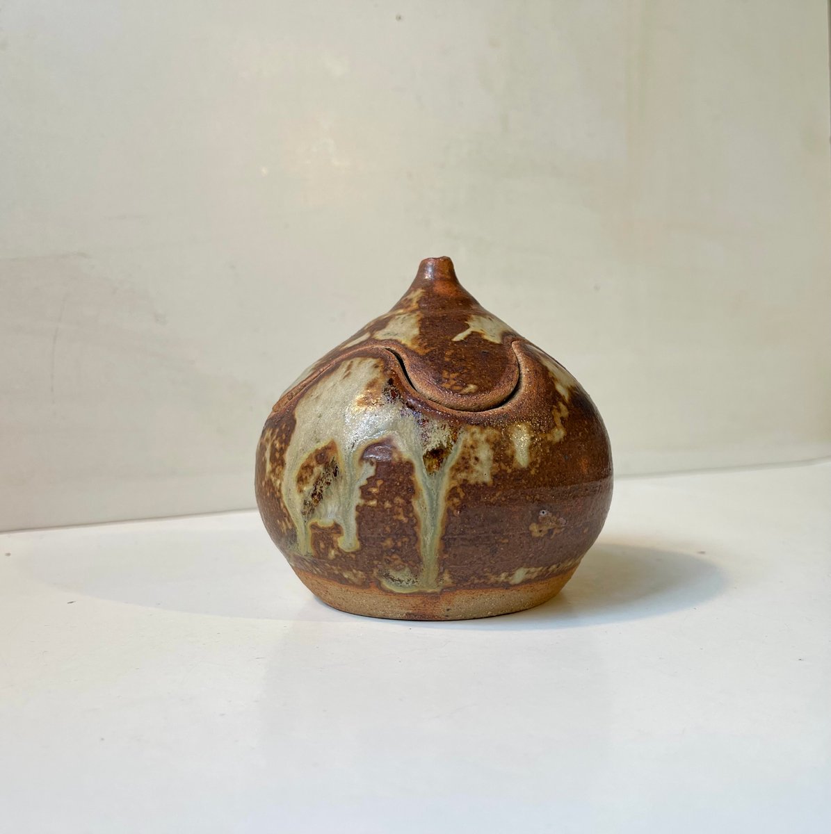 Brutalist Glazed Onion Trinket Jar in Stoneware by Søren Visby, 1970s