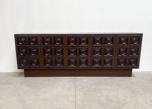 Brutalist Graphical Credenza, 1970s