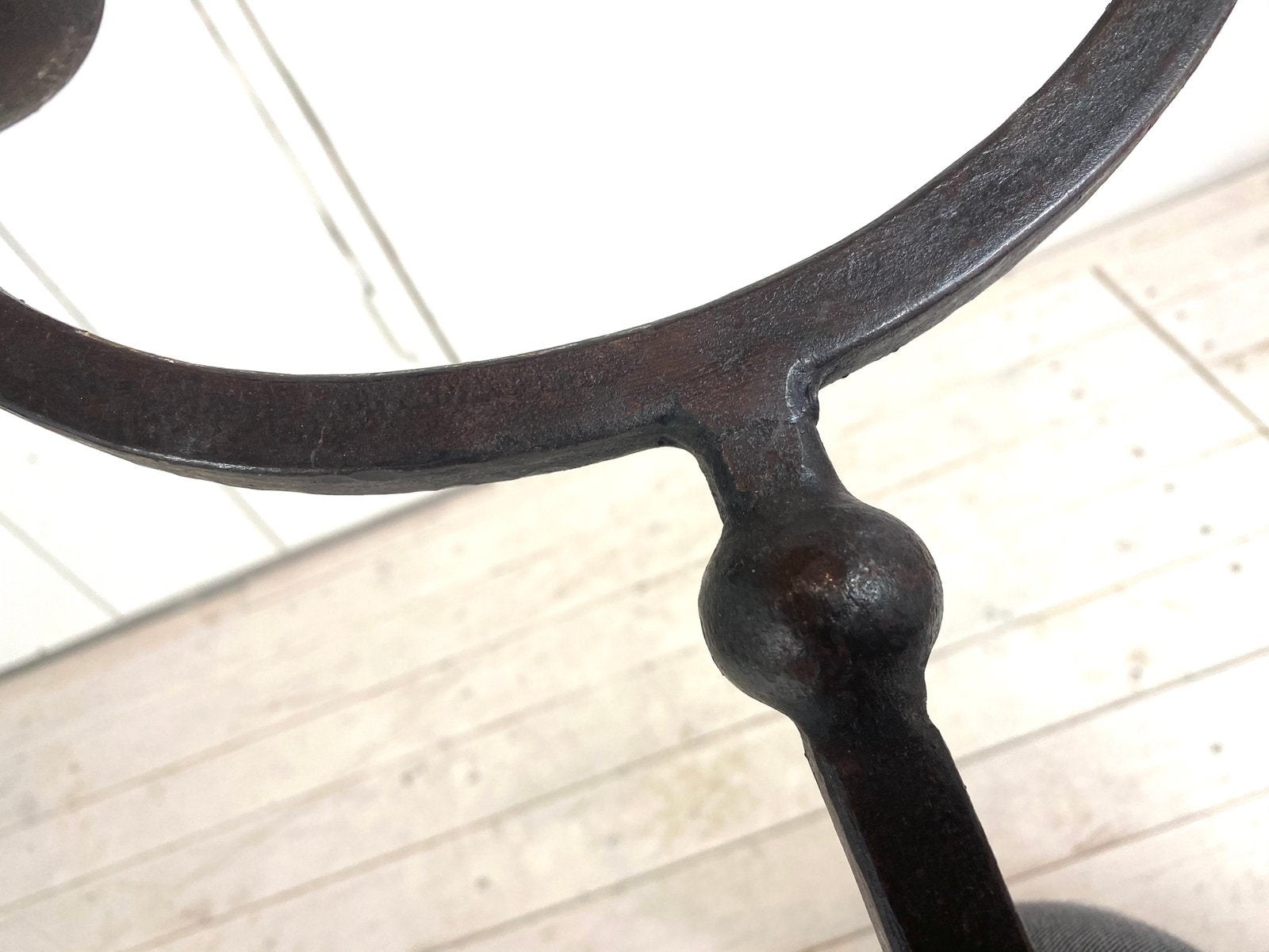 Brutalist Hand-Forged Iron Candle Holder