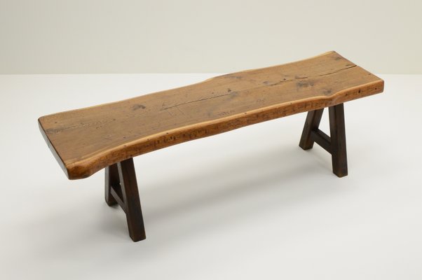 Brutalist Handmade Oak Dining Table from Mobichalet, Belgium, 1960s-MLD-2018207