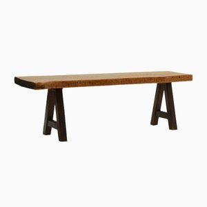 Brutalist Handmade Oak Dining Table from Mobichalet, Belgium, 1960s-MLD-2018207