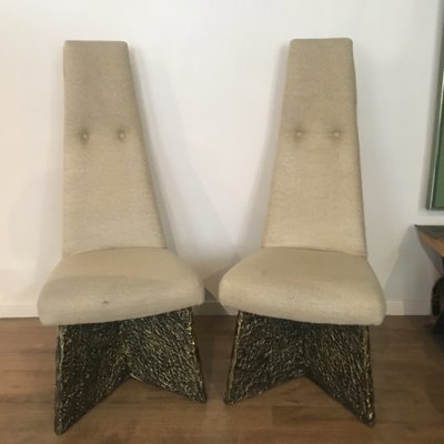 Brutalist High Back Chairs Attributed to Adrian Pearsall for Craftsman, 1960s, Set of 4-RDZ-1017096