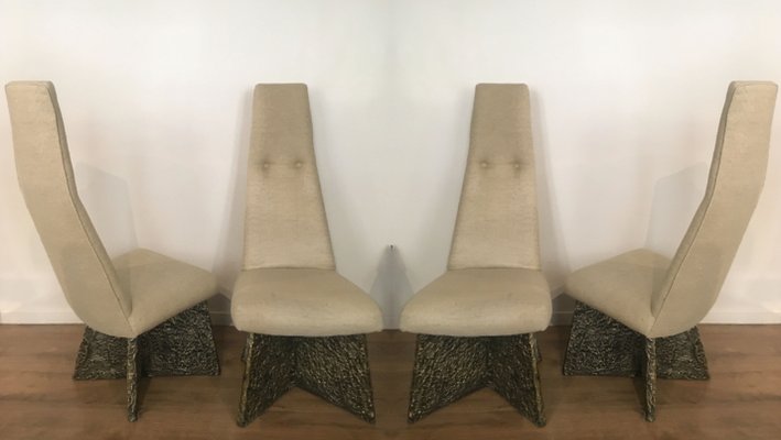 Brutalist High Back Chairs Attributed to Adrian Pearsall for Craftsman, 1960s, Set of 4-RDZ-1017096