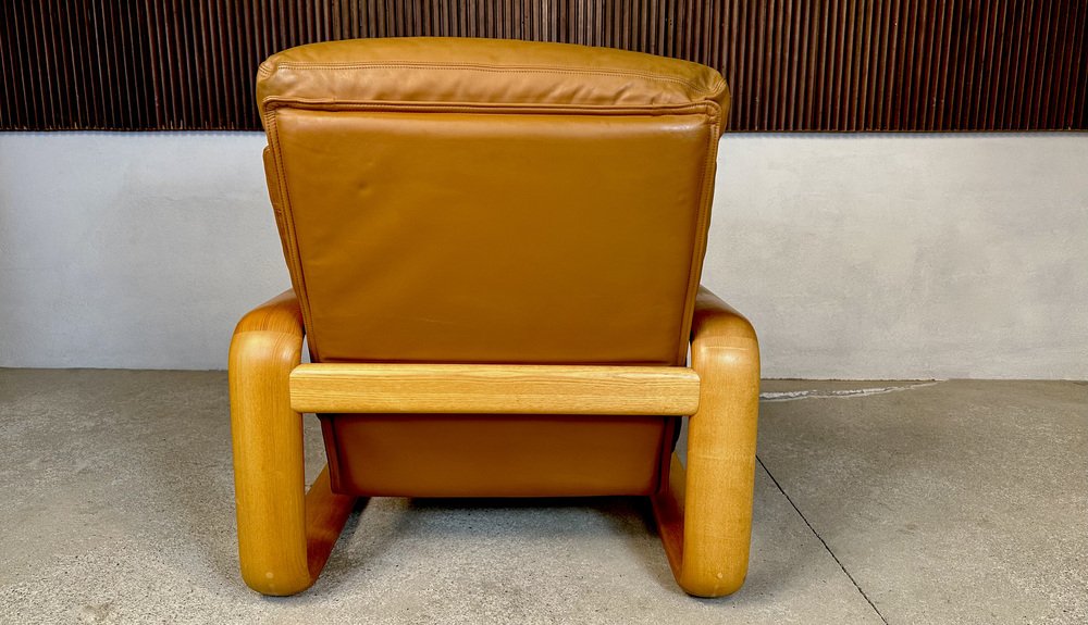 Brutalist Hombre High-Back Leather Lounge Chair by Burkhard Vogtherr for Rosenthal Studio-Line, Germany, 1970s