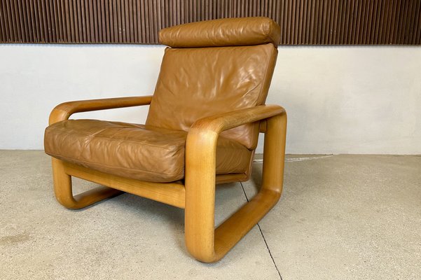 Brutalist Hombre High-Back Leather Lounge Chair by Burkhard Vogtherr for Rosenthal Studio-Line, Germany, 1970s-JP-1783462