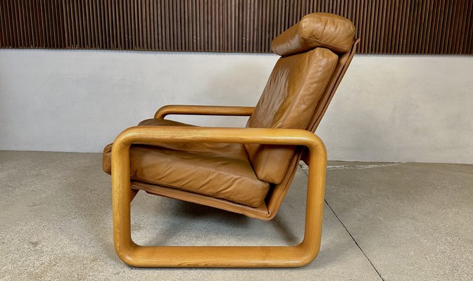 Brutalist Hombre High-Back Leather Lounge Chair by Burkhard Vogtherr for Rosenthal Studio-Line, Germany, 1970s