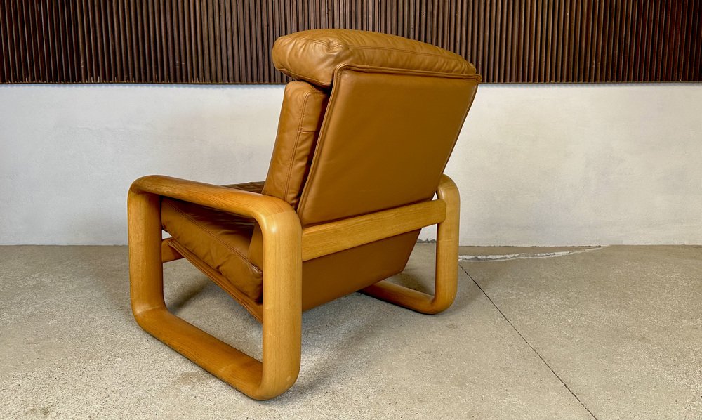 Brutalist Hombre High-Back Leather Lounge Chair by Burkhard Vogtherr for Rosenthal Studio-Line, Germany, 1970s