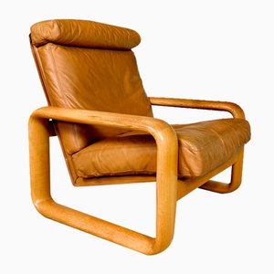 Brutalist Hombre High-Back Leather Lounge Chair by Burkhard Vogtherr for Rosenthal Studio-Line, Germany, 1970s-JP-1783462