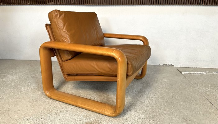 Brutalist Hombre Leather Lounge Chair by Burkhard Vogtherr for Rosenthal Studio-Line, Germany, 1970s-JP-1783472