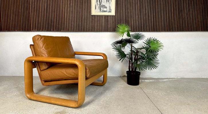 Brutalist Hombre Leather Lounge Chair by Burkhard Vogtherr for Rosenthal Studio-Line, Germany, 1970s-JP-1783472