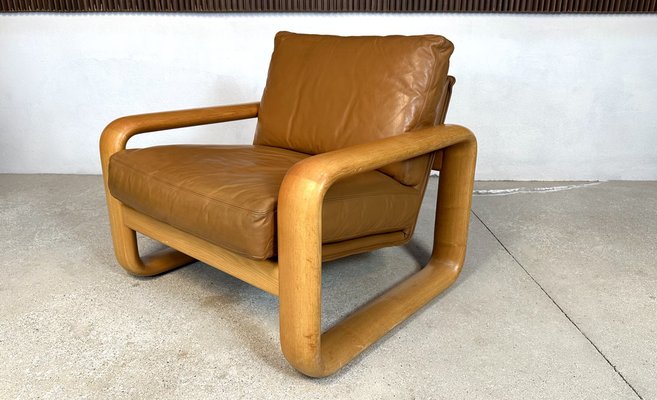 Brutalist Hombre Leather Lounge Chair by Burkhard Vogtherr for Rosenthal Studio-Line, Germany, 1970s-JP-1783472