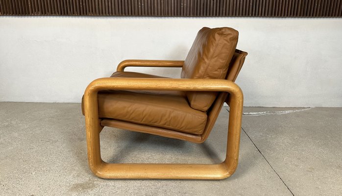 Brutalist Hombre Leather Lounge Chair by Burkhard Vogtherr for Rosenthal Studio-Line, Germany, 1970s-JP-1783472