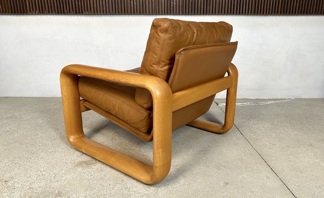 Brutalist Hombre Leather Lounge Chair by Burkhard Vogtherr for Rosenthal Studio-Line, Germany, 1970s-JP-1783472