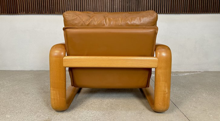 Brutalist Hombre Leather Lounge Chair by Burkhard Vogtherr for Rosenthal Studio-Line, Germany, 1970s-JP-1783472