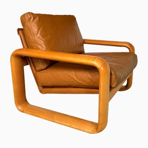 Brutalist Hombre Leather Lounge Chair by Burkhard Vogtherr for Rosenthal Studio-Line, Germany, 1970s-JP-1783472