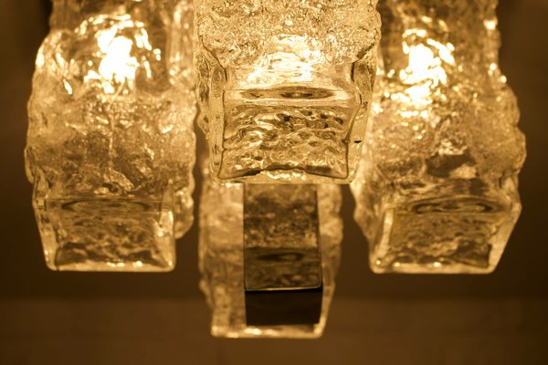 Brutalist Ice Glass Ceiling Light, 1970s-OWS-1795234