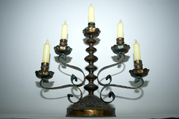 Brutalist Iron Candlestick from Longobard, Italy, 1970s-OT-2021414