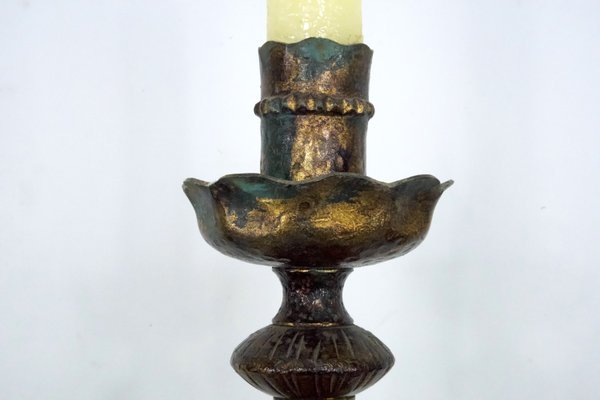 Brutalist Iron Candlestick from Longobard, Italy, 1970s-OT-2021414