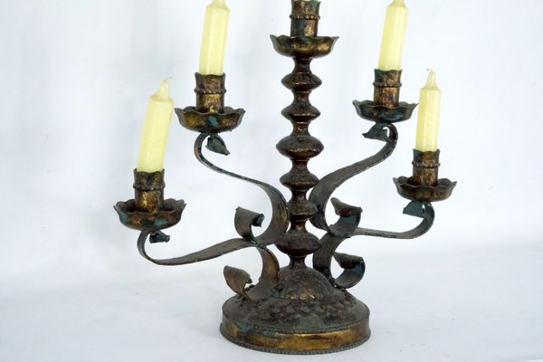 Brutalist Iron Candlestick from Longobard, Italy, 1970s-OT-2021414