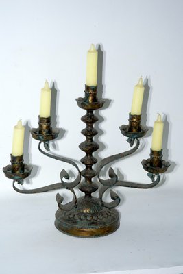 Brutalist Iron Candlestick from Longobard, Italy, 1970s-OT-2021414