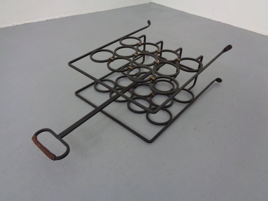 Brutalist Iron Magazine Rack and Candleholder, 1960s, Set of 2-RDW-1357515