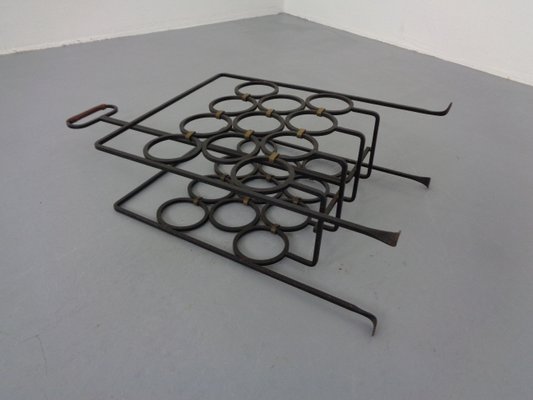 Brutalist Iron Magazine Rack and Candleholder, 1960s, Set of 2-RDW-1357515