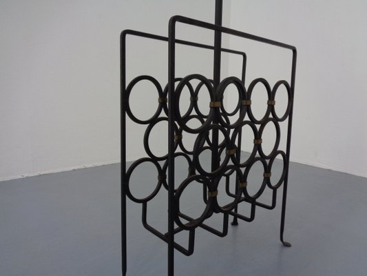 Brutalist Iron Magazine Rack and Candleholder, 1960s, Set of 2-RDW-1357515