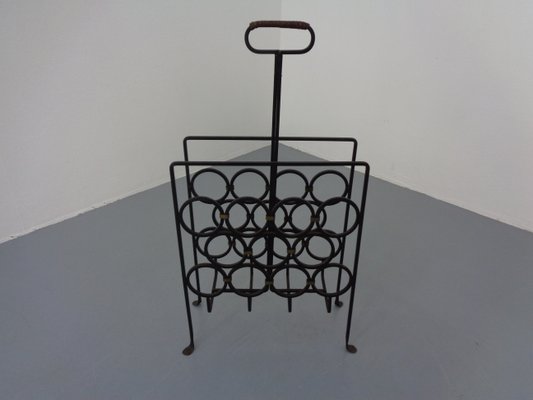 Brutalist Iron Magazine Rack and Candleholder, 1960s, Set of 2-RDW-1357515