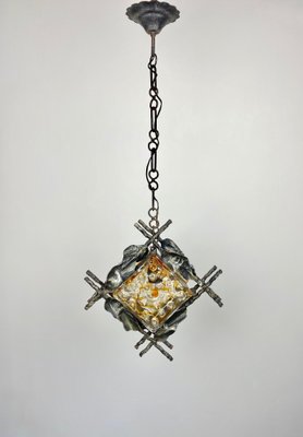 Brutalist Iron Murano Glass Pendant by Tom Ahlström & Hans Ehrlich, Sweden, 1970s-LYQ-1171533