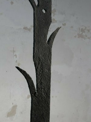 Brutalist Iron & Stone Floor Lamp Sculpture, France, 1970s-NLF-1718075