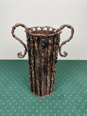 Brutalist Iron Umbrella Stand Racket, Italy, 1970s-LYQ-1171470