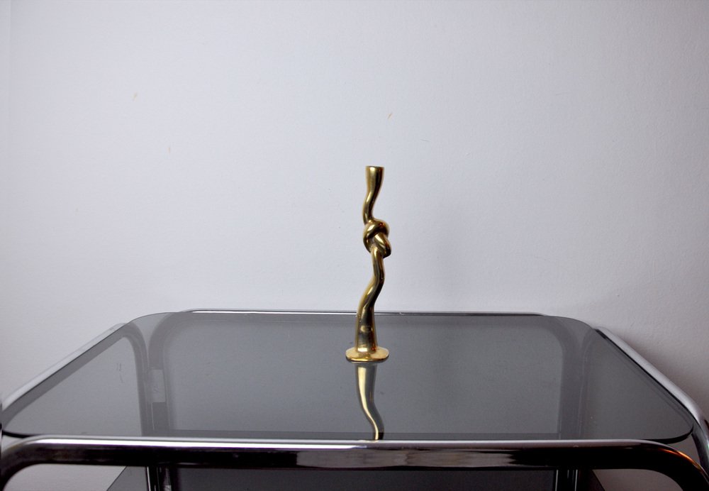 Brutalist Italian Knot Candlestick, 1970s