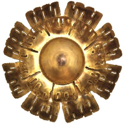 Brutalist Large Flower Wall Sconce by Svend Aage for Holm Sorensen, 1960s, Set of 2-VDW-839163