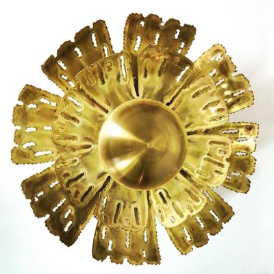 Brutalist Large Flower Wall Sconce by Svend Aage for Holm Sorensen, 1960s, Set of 2-VDW-839163